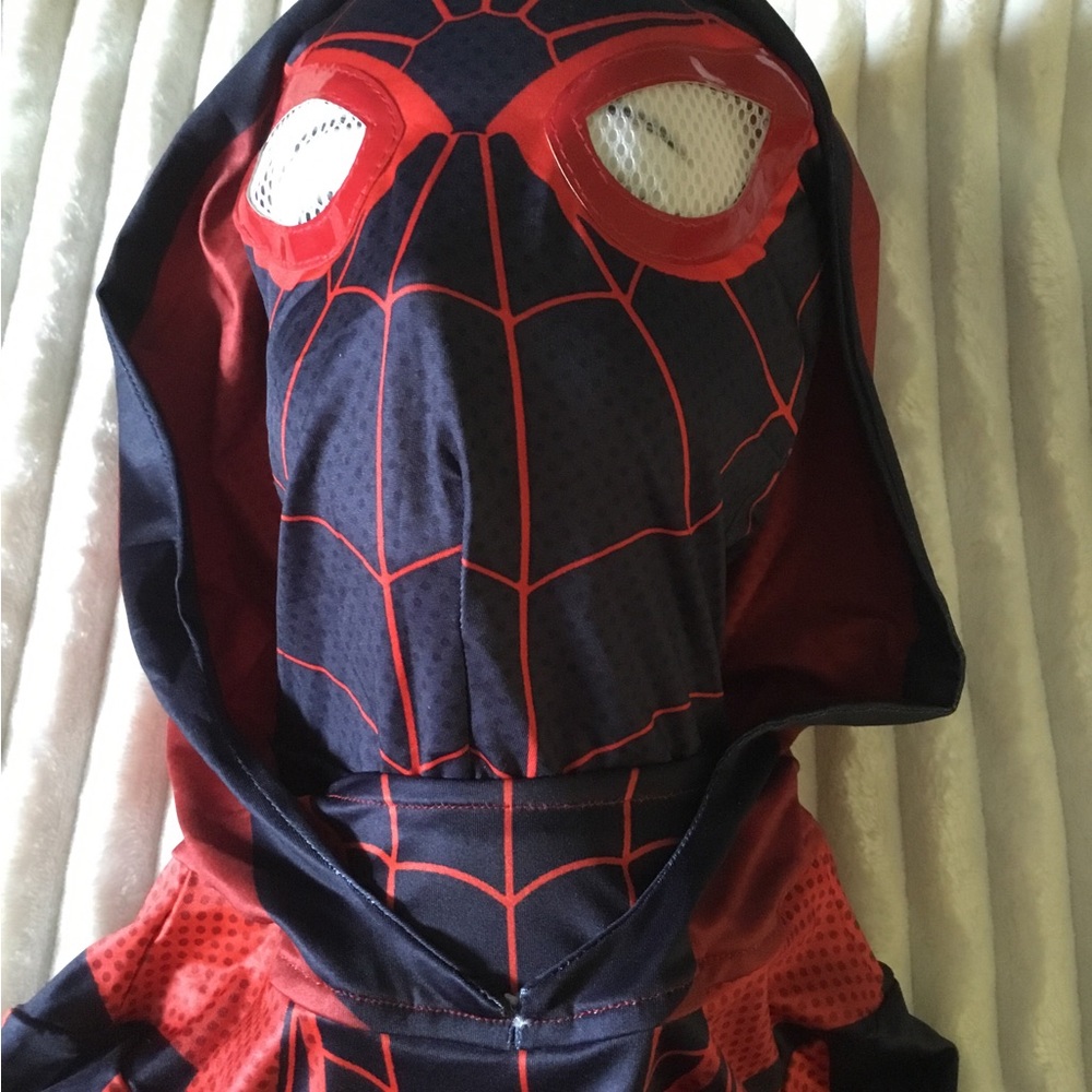 Kids Hooded Spider Superhero Costume - Red & Navy